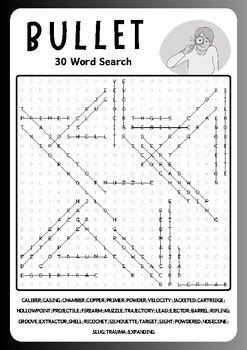 Bullet Word Search Puzzle Worksheet Activities, Brain Games | TPT