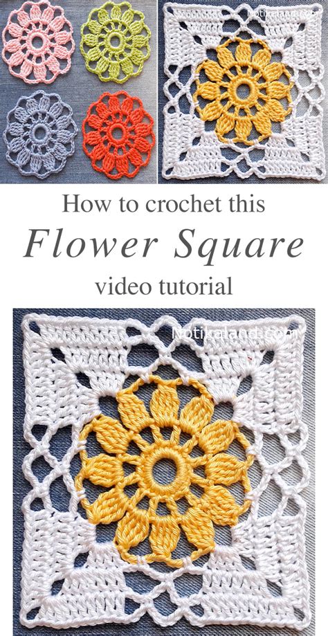 Crochet Flower Granny Square Motif - CrochetBeja