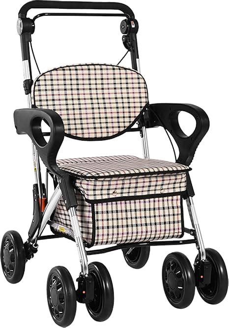 Aluminium Rollator Walker Mit Gepolstertem Sitz Faltbarer Rollator