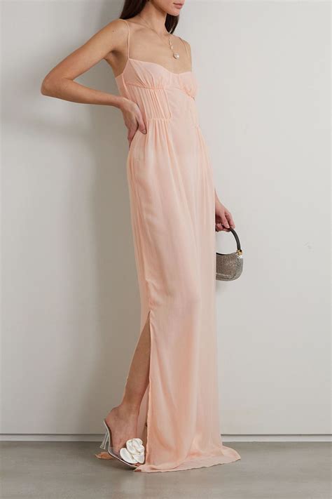 Christopher Esber Ruched Silk Georgette Maxi Dress The Outnet