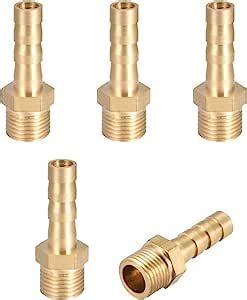 Sourcing Map 5Stk Messing Widerhaken Rohr Stecker Adapter 6mm