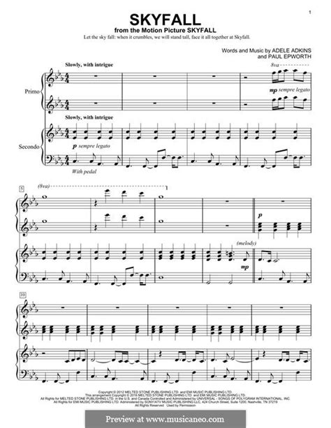 Skyfall By Adele P Epworth Sheet Music On MusicaNeo