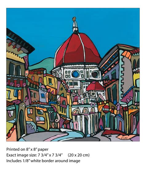 Florence Art PRINT, Italy Travel Art. Florence Artwork. Italian Piazza Painting, Firenze Wall ...