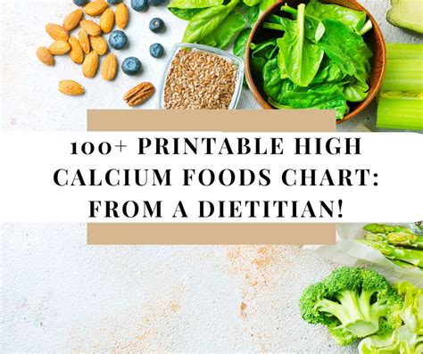 High Calcium Foods Reference Chart, Page Pdf PRINTABLE, 54% OFF