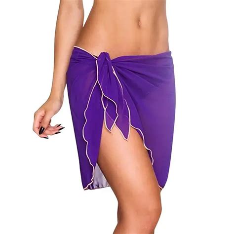 11 Colors Sexy Swimwear Women Beach Skirt Solid Color Chiffon Cover Up