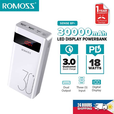 Romoss Sense P Plus Mah Power Bank Type C W Bidirectional Fast