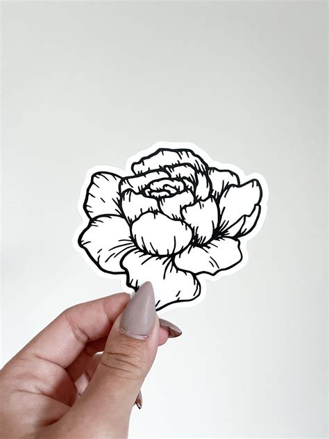 Peony Sticker Vinyl Sticker Decal Etsy