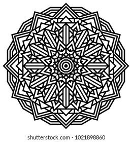 Geometric Mandalas Coloring Book Page Zigzag Stock Vector Royalty Free