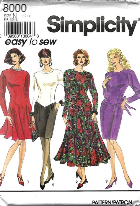 Simplicity 8000 Misses Miss Petite Easy To Sew Dress With Etsy