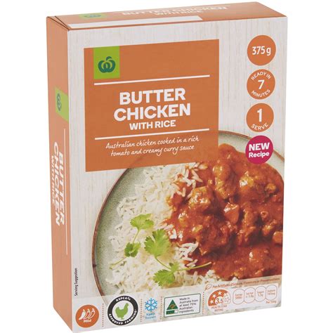 Woolworths Butter Chicken And Rice 375g Bunch