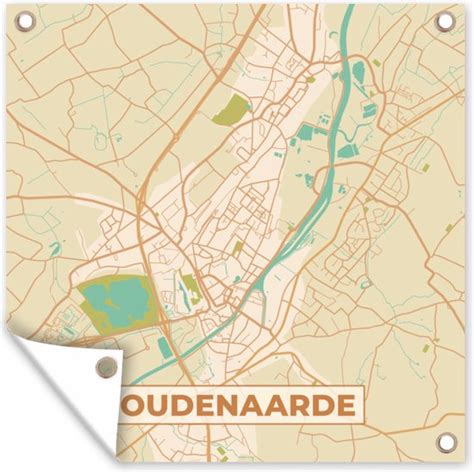 Tuindoek Kaart Plattegrond Oudenaarde Stadskaart Vintage