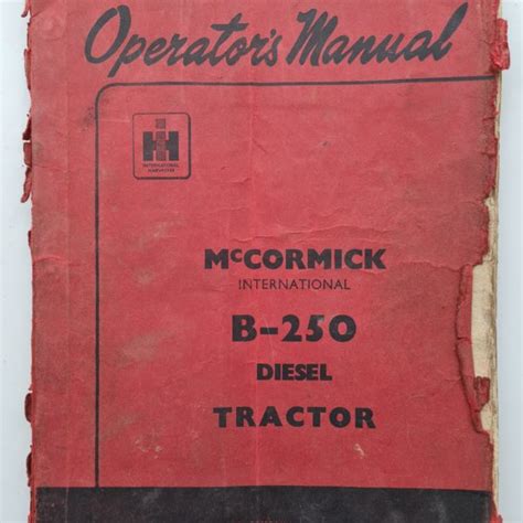 Mccormick International B250 Tractor Operators Manual Sps Parts