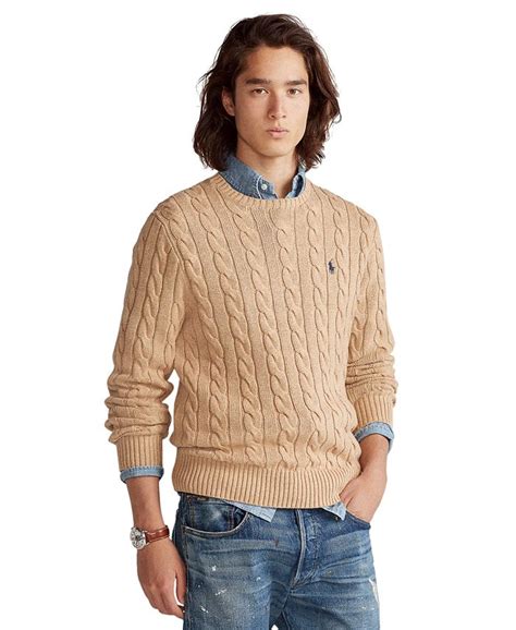 Polo Ralph Lauren Mens Cable Knit Cotton Sweater Macys