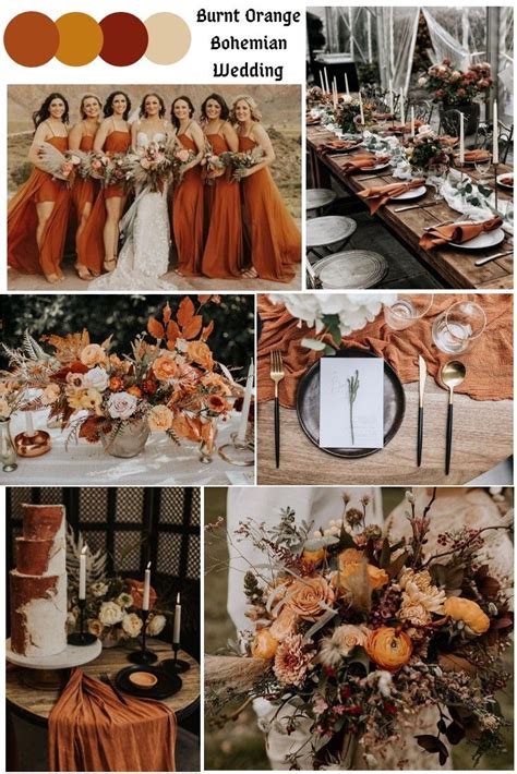 Boho Wedding Burnt Orange Color Scheme Terra Cotta And Rust Colors