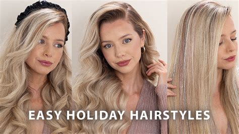 3 Easy Holiday Hairstyles 🎄 Youtube