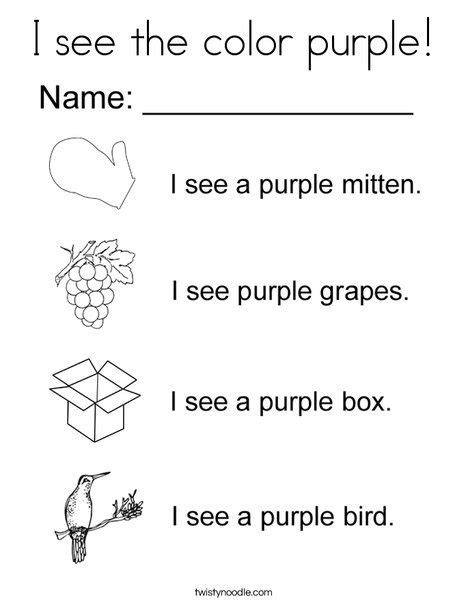 I See The Color Purple Coloring Page Purple Color Purple Crafts Coloring Pages