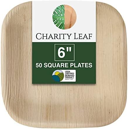 Amazon Charity Leaf Disposable Palm Leaf Square Plates