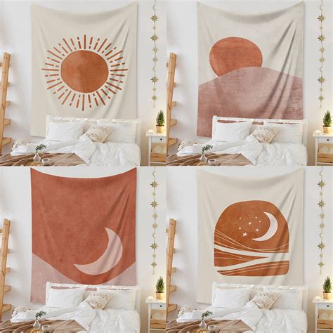 Sun and Moon Tapestry DIY Wall Tapestry Bedside Mural Boho - Etsy