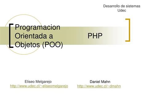 Ppt Programacion Orientada A Php Objetos Poo Powerpoint