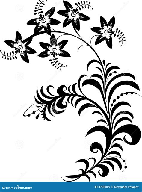 Black And White Flowers Stock Vector Illustration Of Plant 3798049