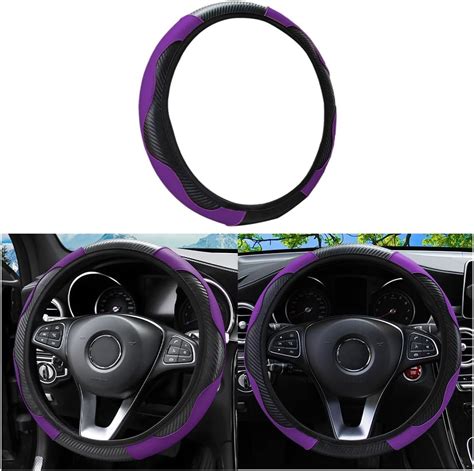 Car Steering Wheel Cover Universal Microfiber PU Leather Elastic 15