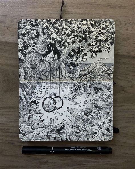 Kerby Rosanes Art Fineliner Art Art Journal Inspiration Pen Art