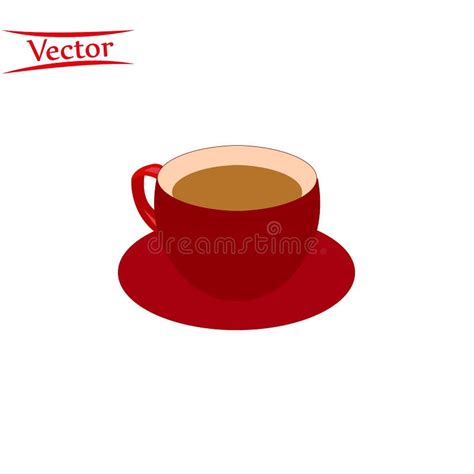 Tasse Rouge R Aliste De Vecteur Tasse De Brun Boisson Chaude Boisson