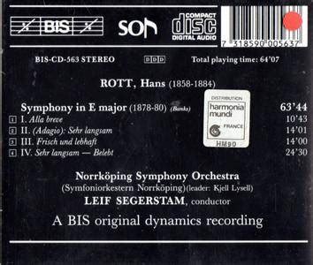 Symfoniorkestern Norrk Ping Leif Segerstam Hans Rott Symphonie In E