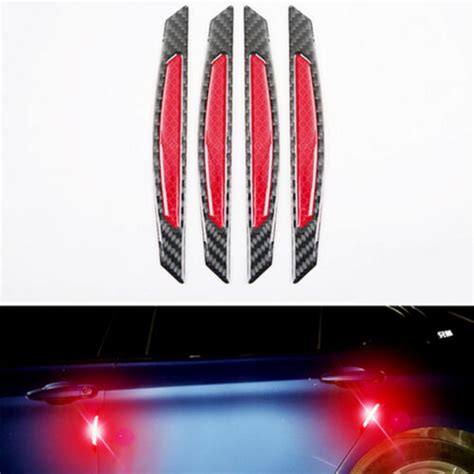 X Red Reflective Car Door Edge Protector Anti Collision Sticker Carbon