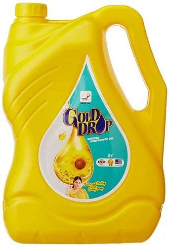 Liquid Mono Saturated Gold Drop Sunflower Oil Packaging Type Plastic