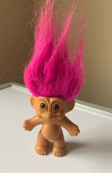 Vintage S S Russ Pink Hair Troll Doll Figure Etsy