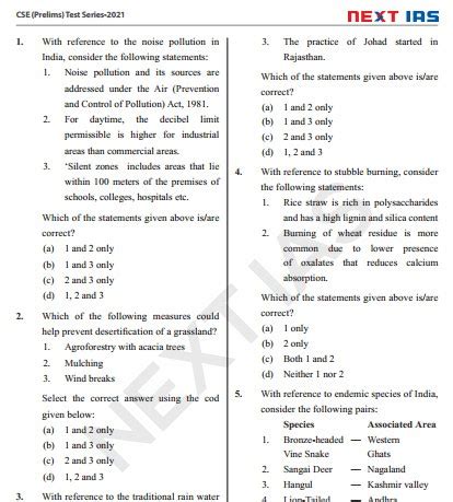 Next Ias Prelims Test With Solution Pdf Vision