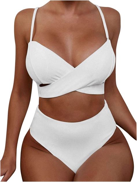 Sammoson Costume Donna Due Pezzi Curvy Bikini Reggiseno Push Up