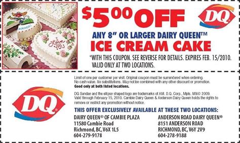 dairy queen cakes coupons