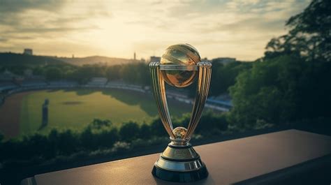 Premium AI Image | A trophy with the trophy of the world cricket ...