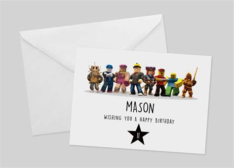 Roblox Personalised Birthday Card Greeting Card Boy Girl Gaming Gamer