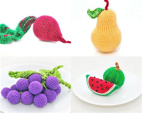 Food Fruit Vegetables Crochet Pattern Amigurumi Food Fruit Vegetables