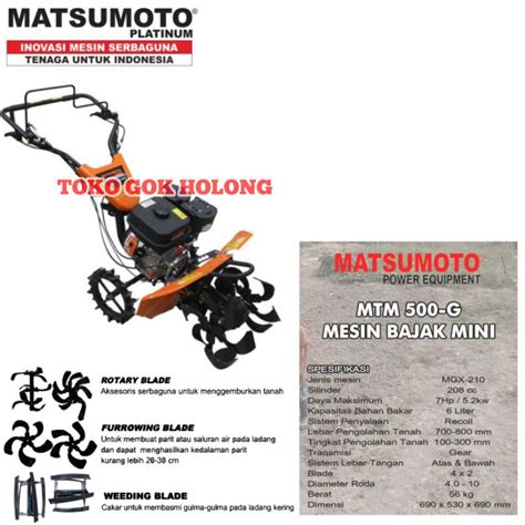 Jual Traktor Cultivator MTM 500G Matsumoto Mesin Pertanian Traktor Mini