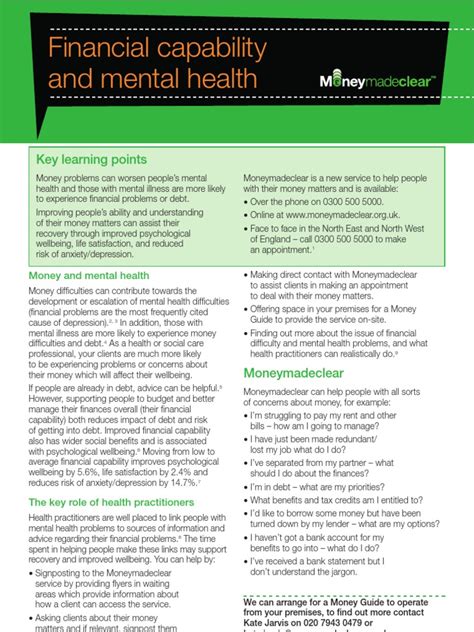 financial capability  mental health  mental disorder debt