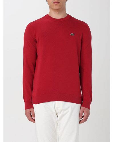 Red Lacoste Knitwear For Men Lyst