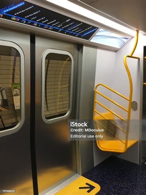 Interior View Of A Model R211 Subway Car In Nyc Stock Photo - Download ...