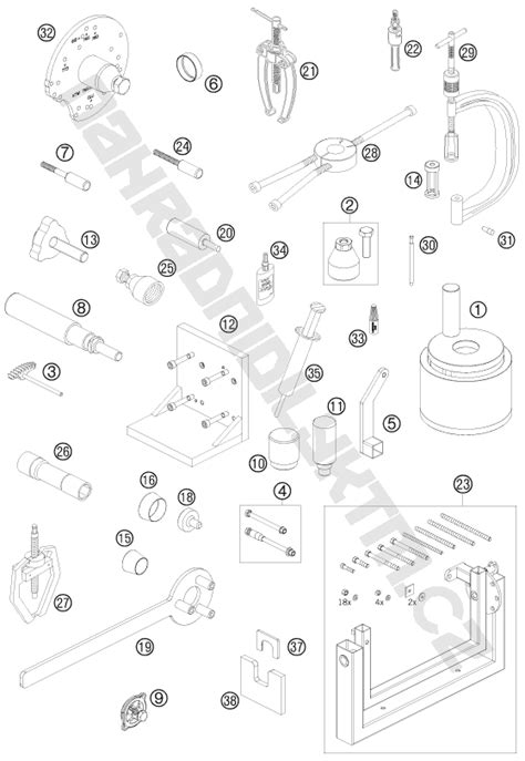 Náhradní díly KTM Schéma Special tools engine pro model KTM