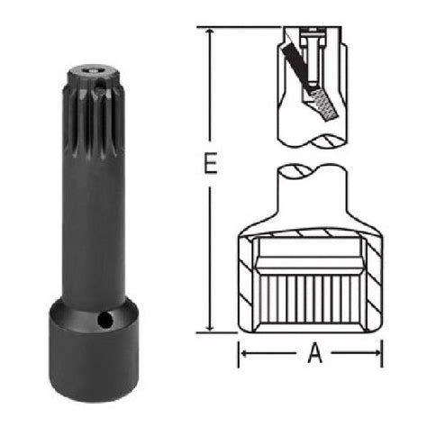 5 Spline Drive Standard Length Impact Socket 1 3 4 In Grey