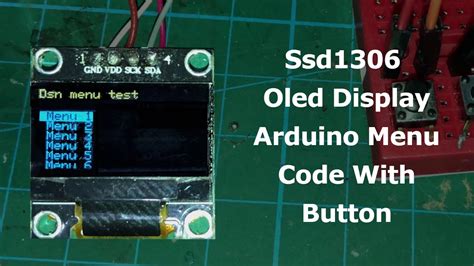 Ssd1306 Oled Display Arduino Menu Code With Button YouTube