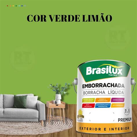 Tinta Borracha L Quida Cor Verde Brasilux Para Parede L Acr Lica