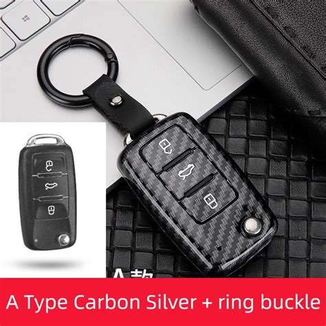 Funda De ABS Para Llave De Coche Accesorios De Fibra De Carbono Para