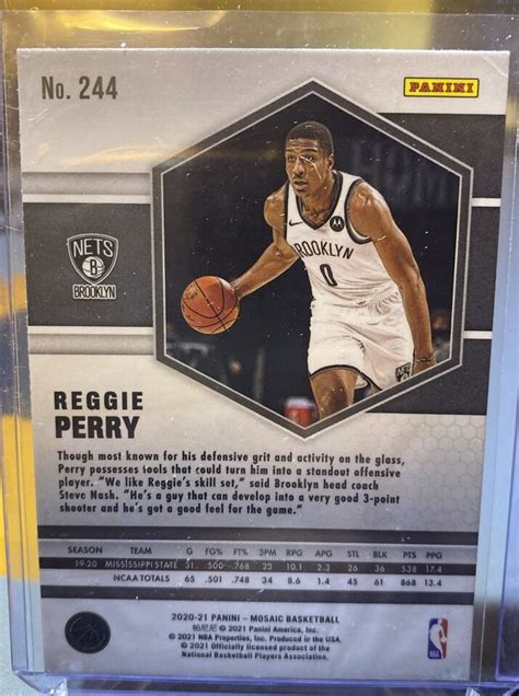 2020 21 Mosaic Reggie Perry Silver Prizm Refractor Rookie SP RC 244