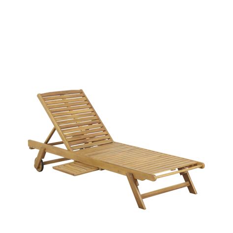 Chaise Longue En Bois D Acacia ONS Drawer