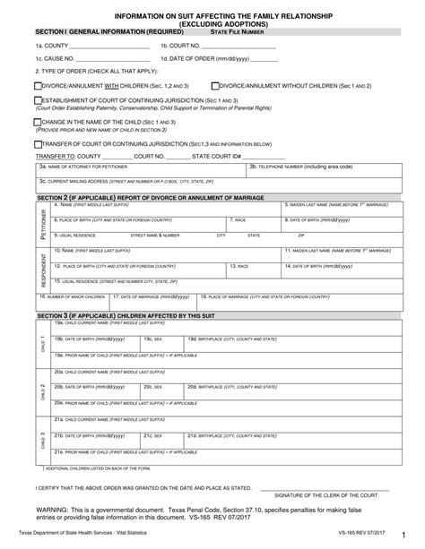 Form Vs 165 Fill Out Sign Online And Download Fillable Pdf Texas