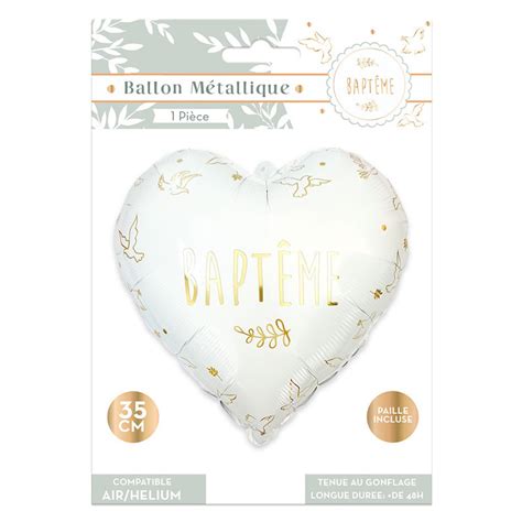 Ballon métallique Baptême Colombe 35 cm Le Géant de la Fête